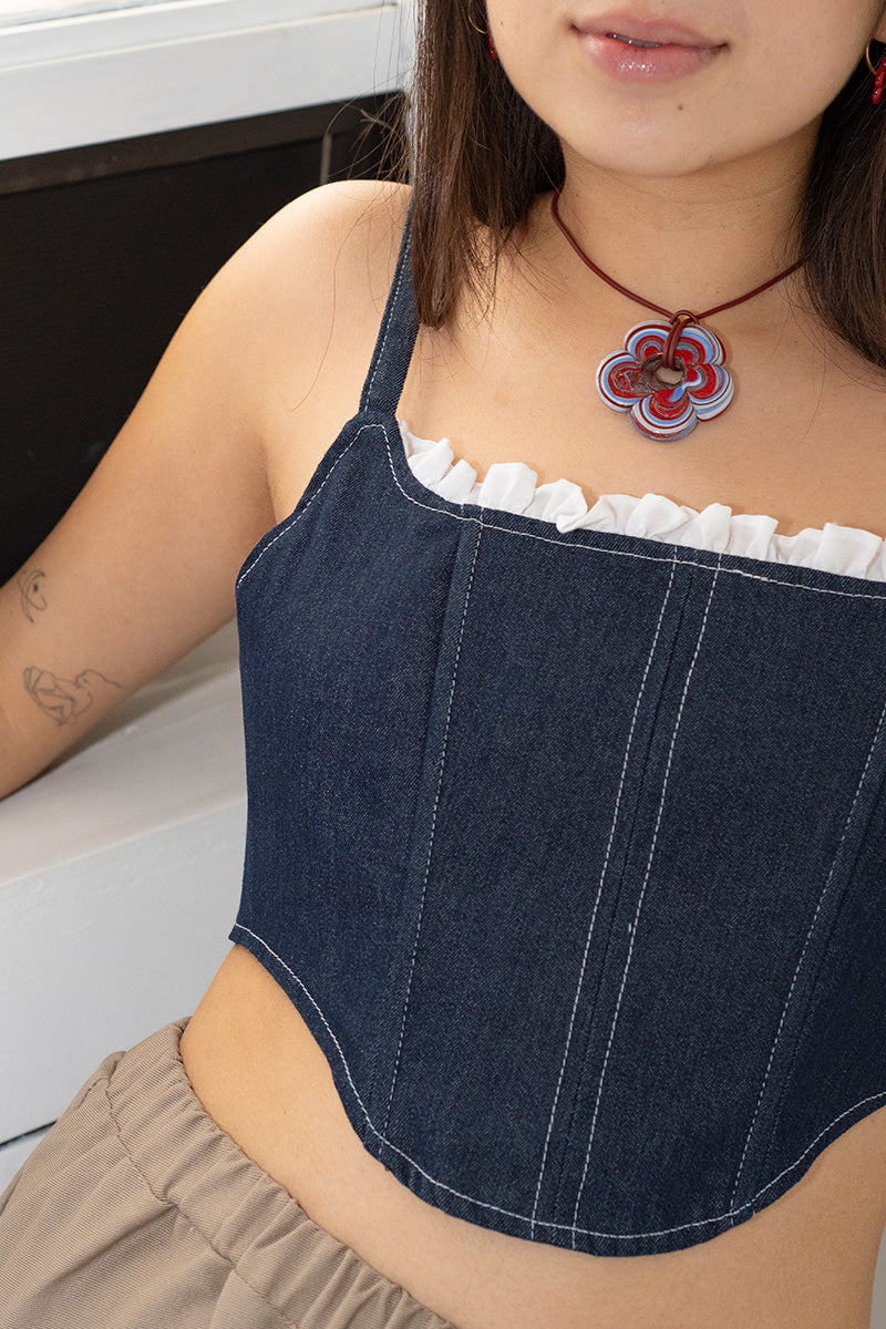 Denim corset